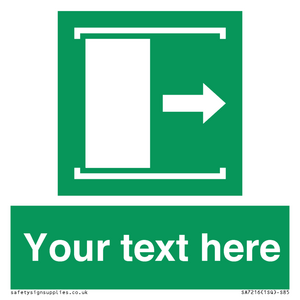 Custom sign safe condition Door slides right to open